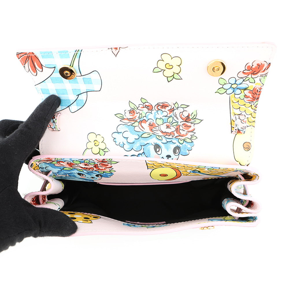 MOSCHINO Moschino Carica Animal 2-Way Handbag Pink/Multicolor Leather