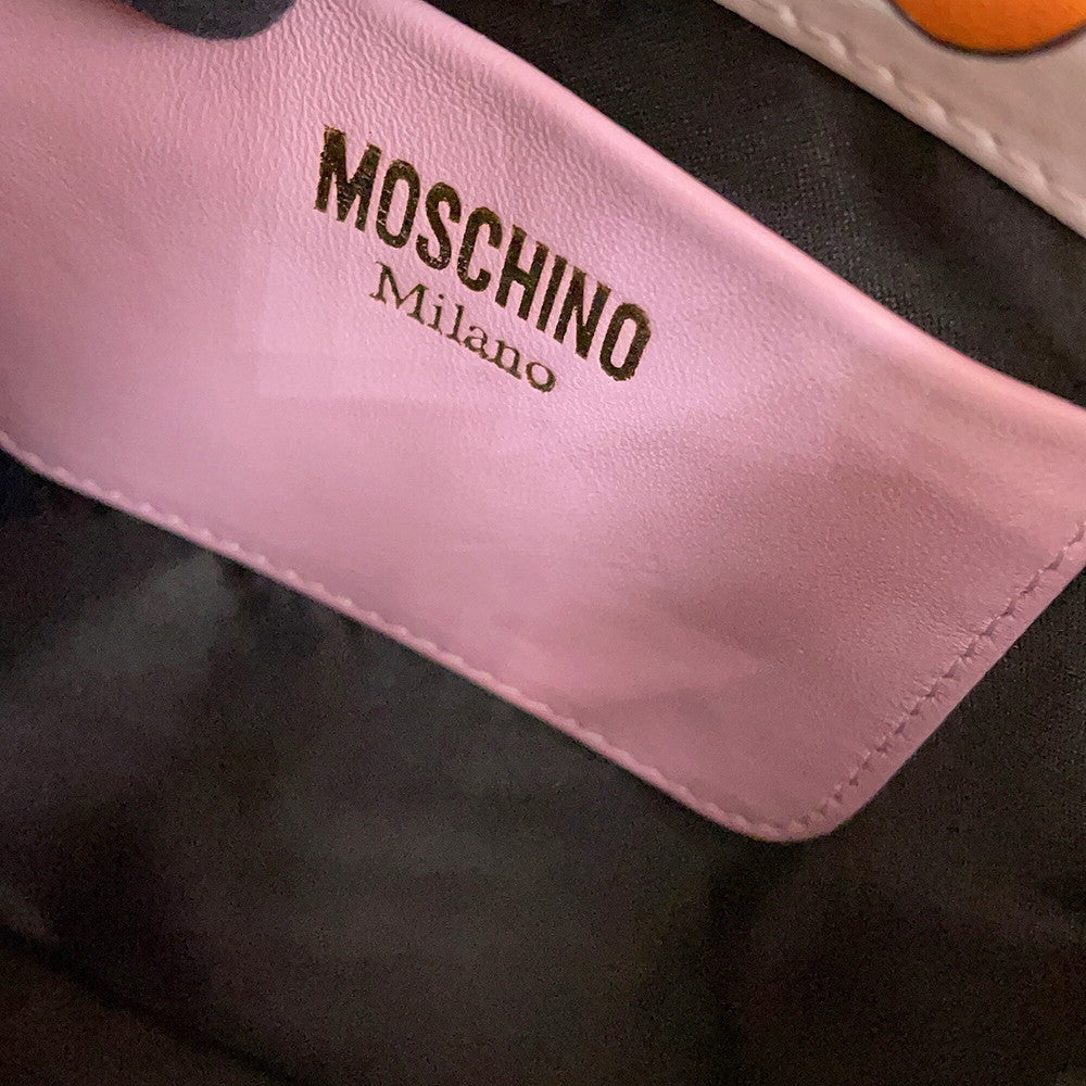 MOSCHINO Moschino Carica Animal 2-Way Handbag Pink/Multicolor Leather