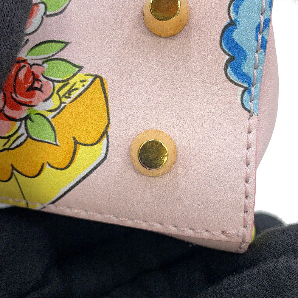 MOSCHINO Moschino Carica Animal 2-Way Handbag Pink/Multicolor Leather