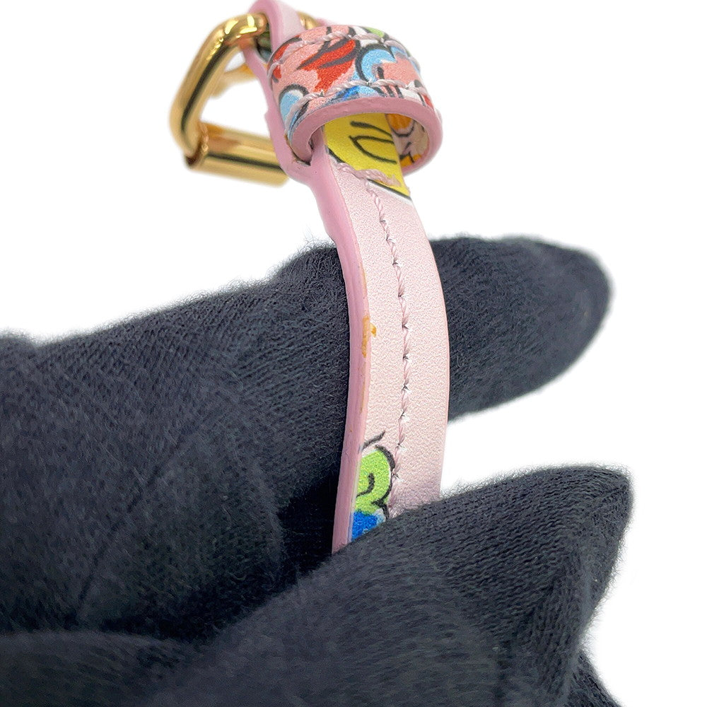 MOSCHINO Moschino Carica Animal 2-Way Handbag Pink/Multicolor Leather