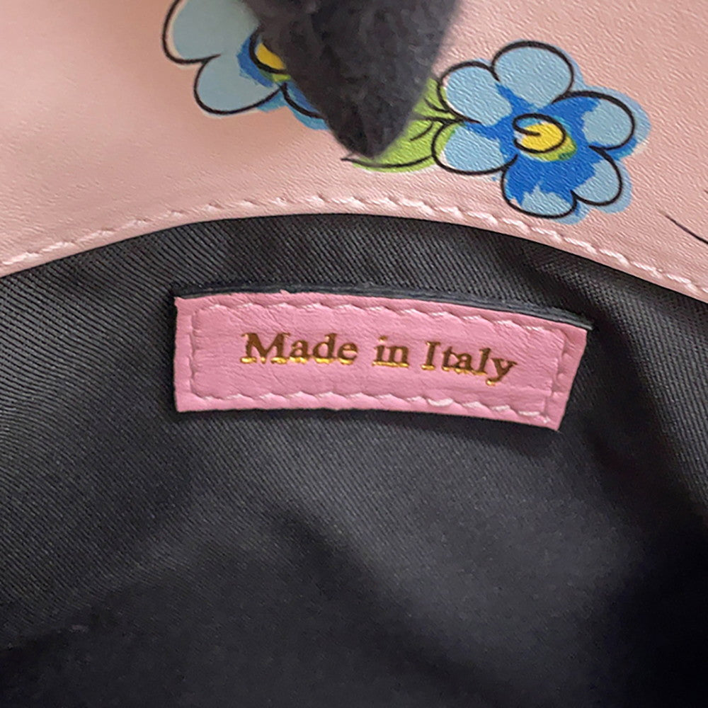 MOSCHINO Moschino Carica Animal 2-Way Handbag Pink/Multicolor Leather
