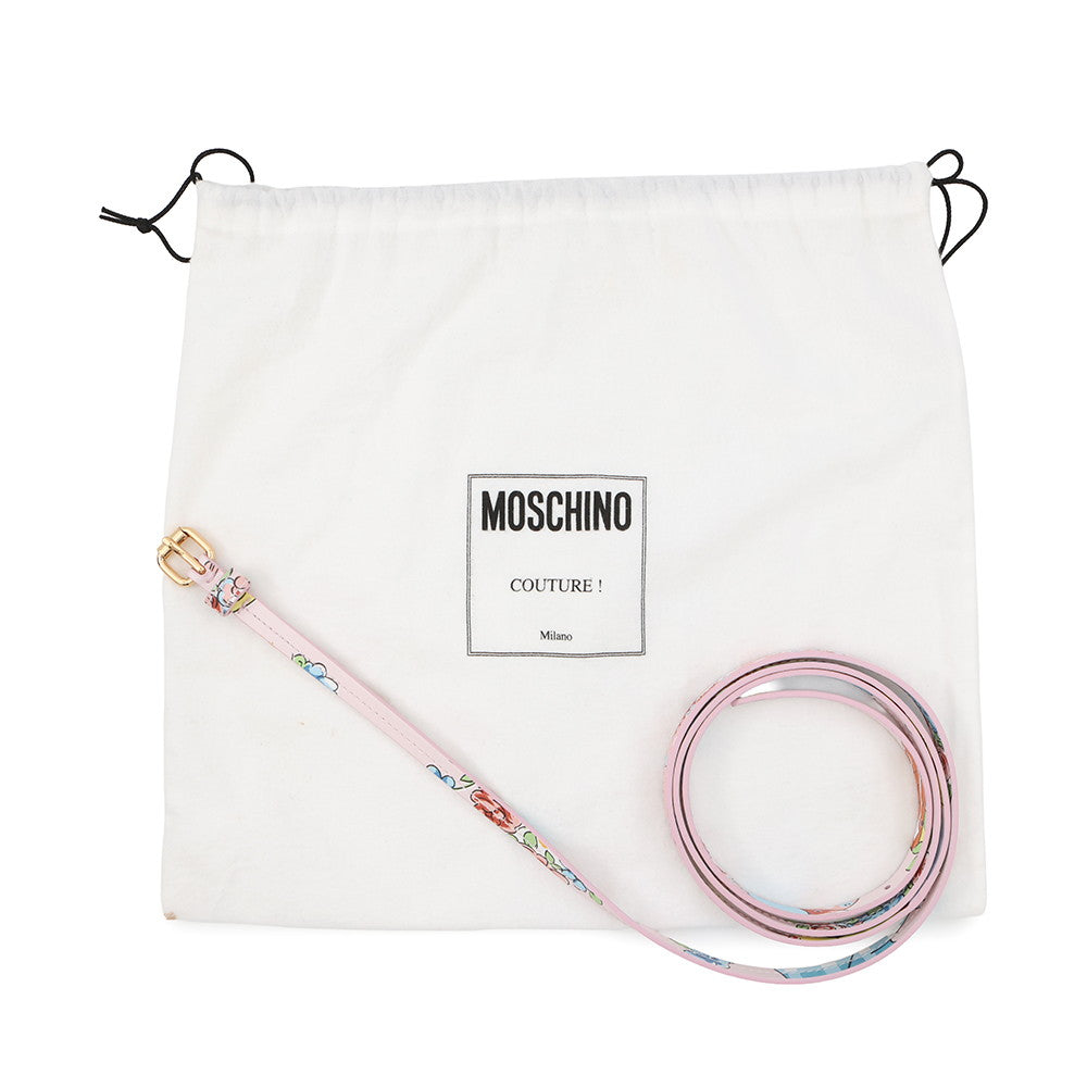 MOSCHINO Moschino Carica Animal 2-Way Handbag Pink/Multicolor Leather