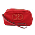 Valentino Garavani V-Sling Pouch Red Nylon Leather