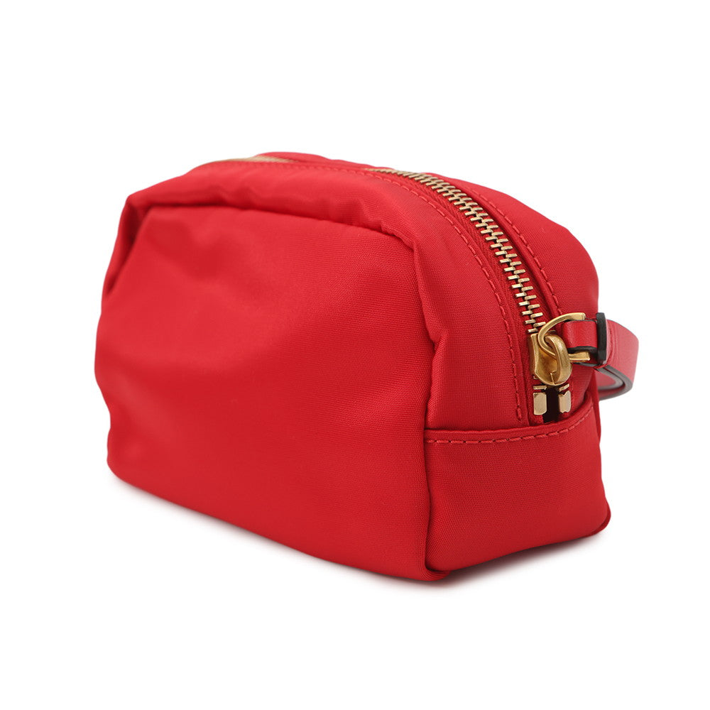 Valentino Garavani V-Sling Pouch Red Nylon Leather