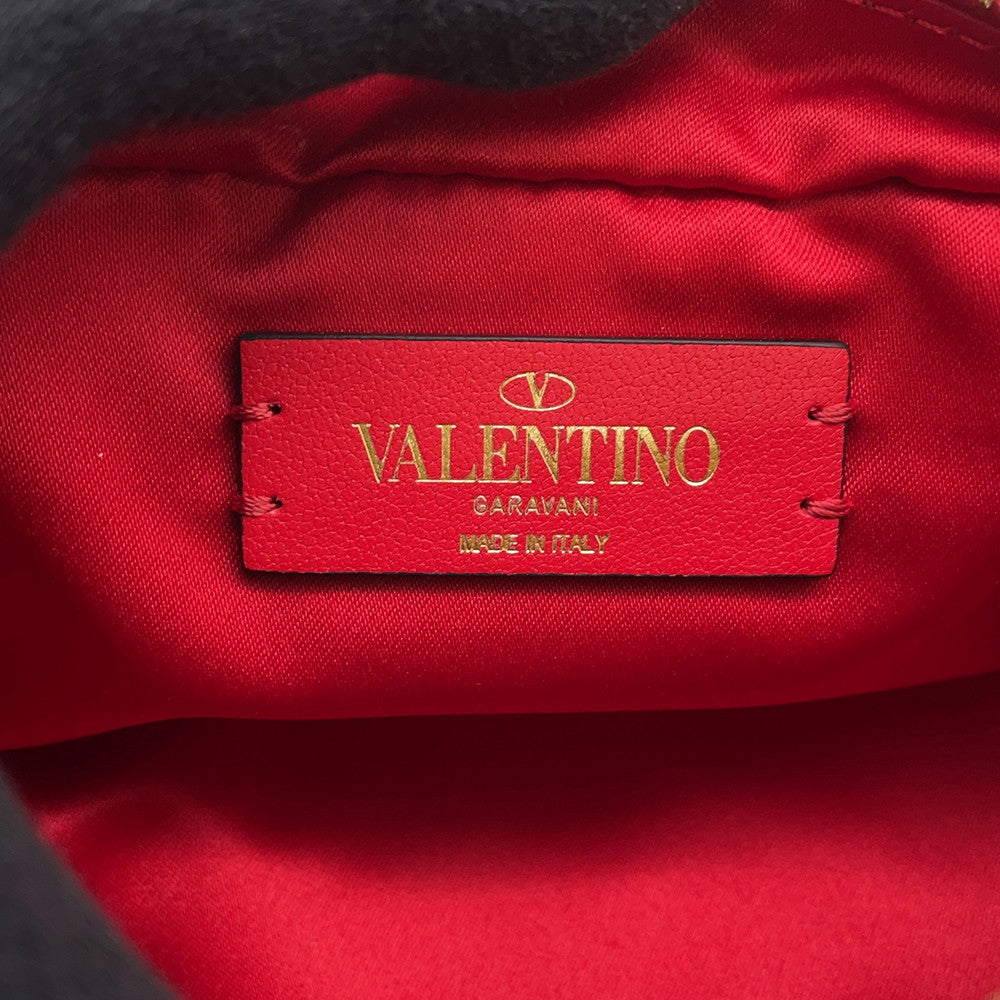 Valentino Garavani V-Sling Pouch Red Nylon Leather