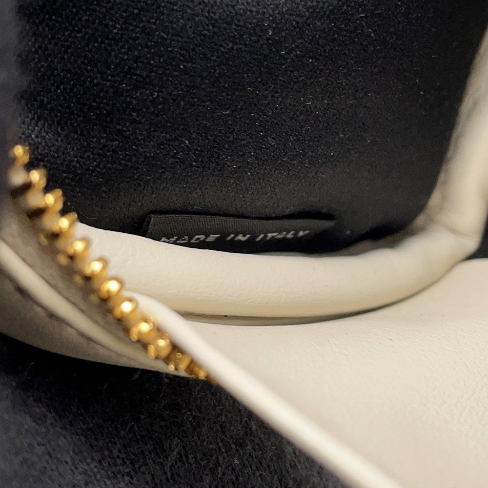 MIUMIU Embossed Logo Bag Charm Ivory5NR036 Leather