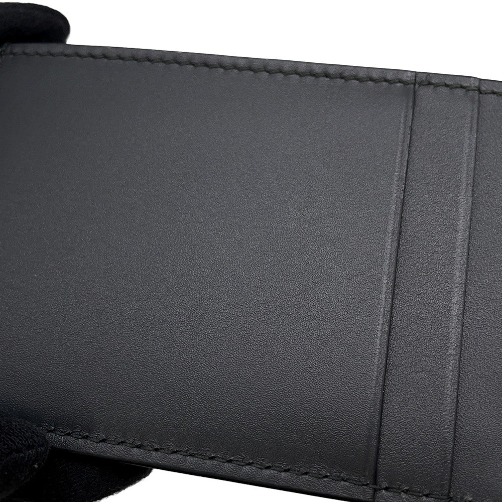 TIFFANY&Co. Logo Card Case Gray Leather