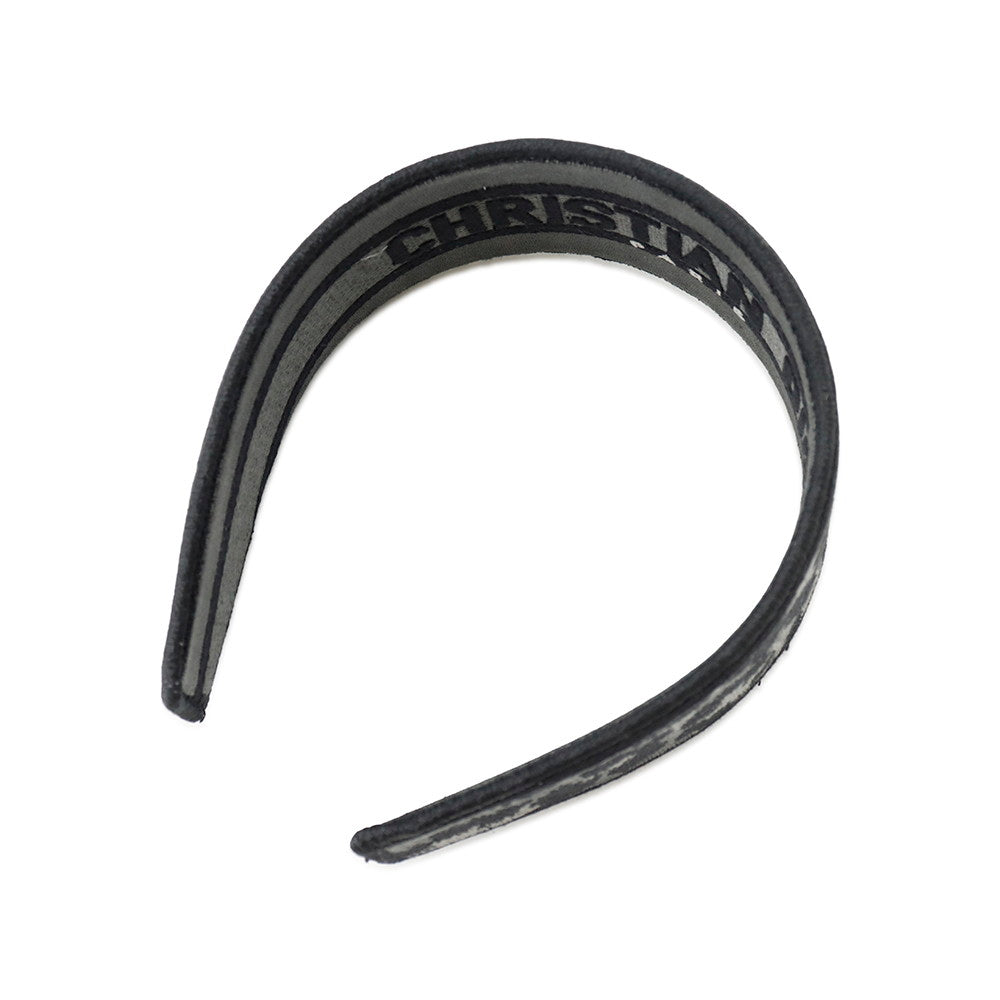 Dior Leopard Logo Headband Black/Gray Canvas