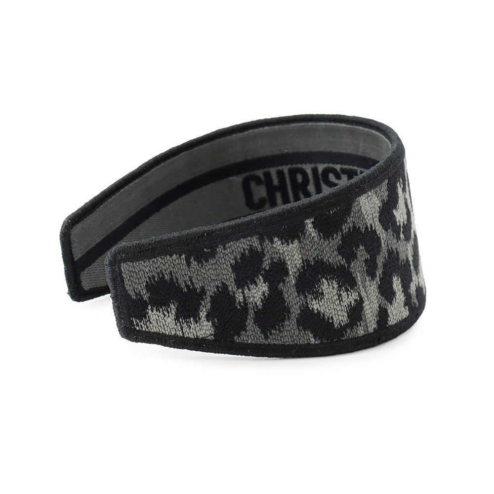 Dior Leopard Logo Headband Black/Gray Canvas