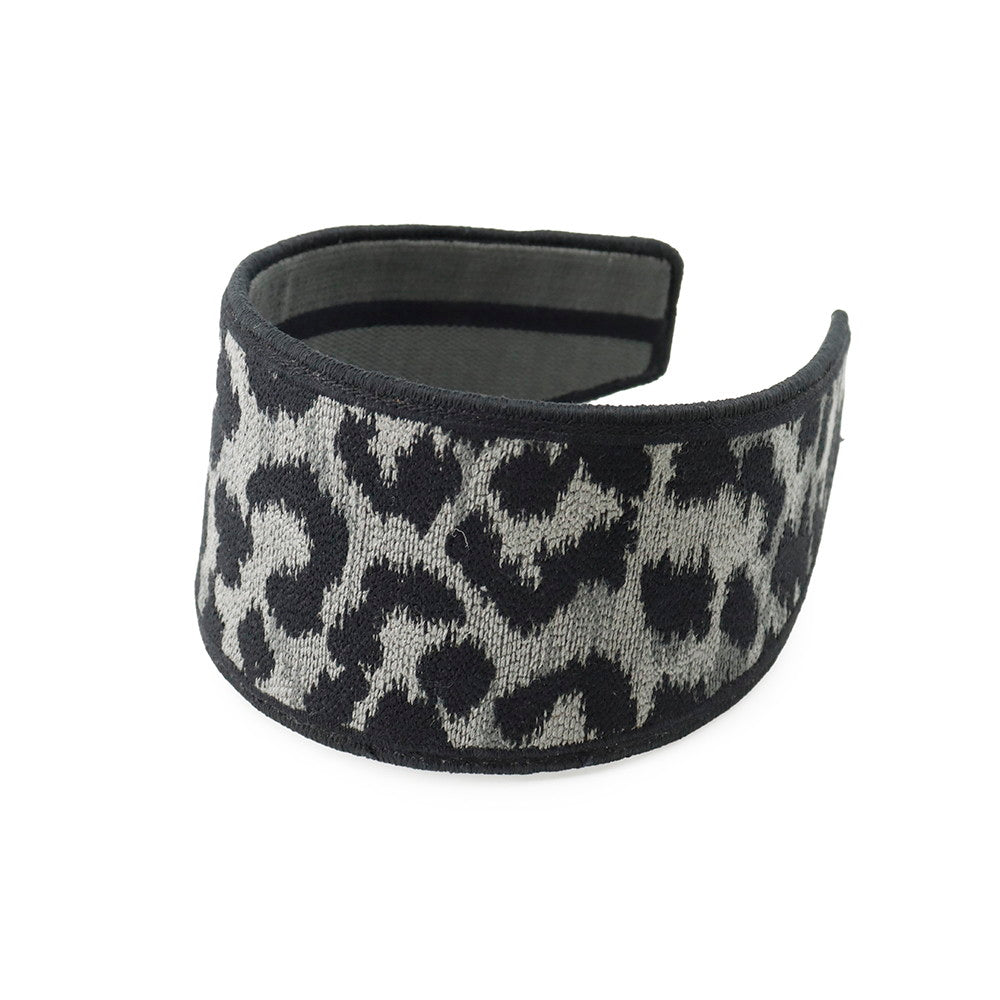 Dior Leopard Logo Headband Black/Gray Canvas