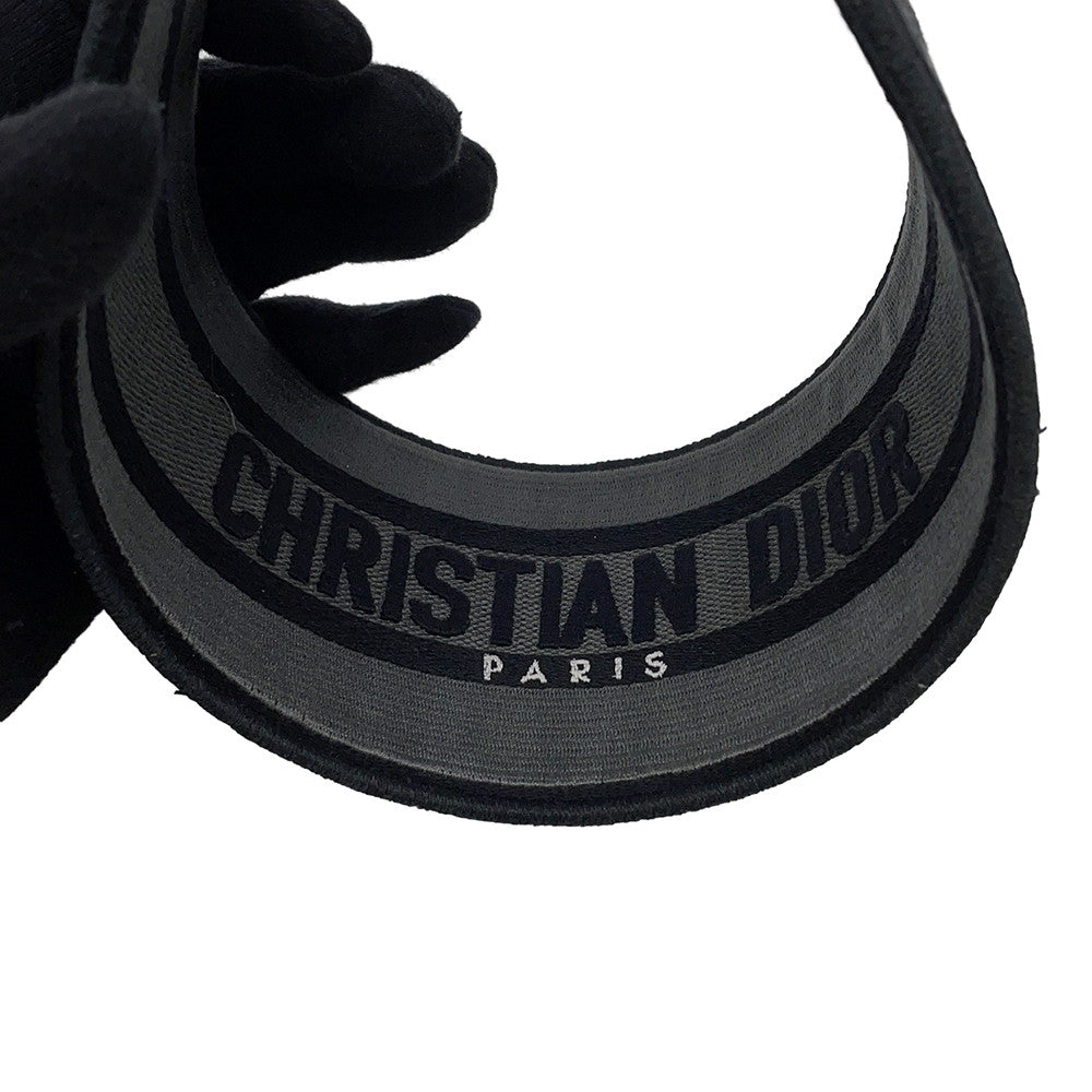 Dior Leopard Logo Headband Black/Gray Canvas