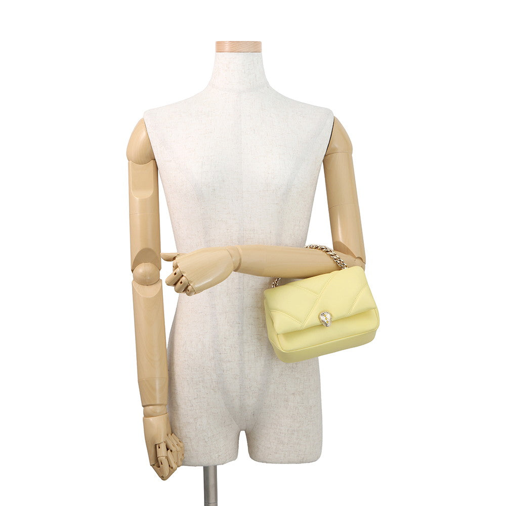 BVLGARI Serpenti Cabochon Shoulder Bag Yellow291086 Calf Leather Size Mini