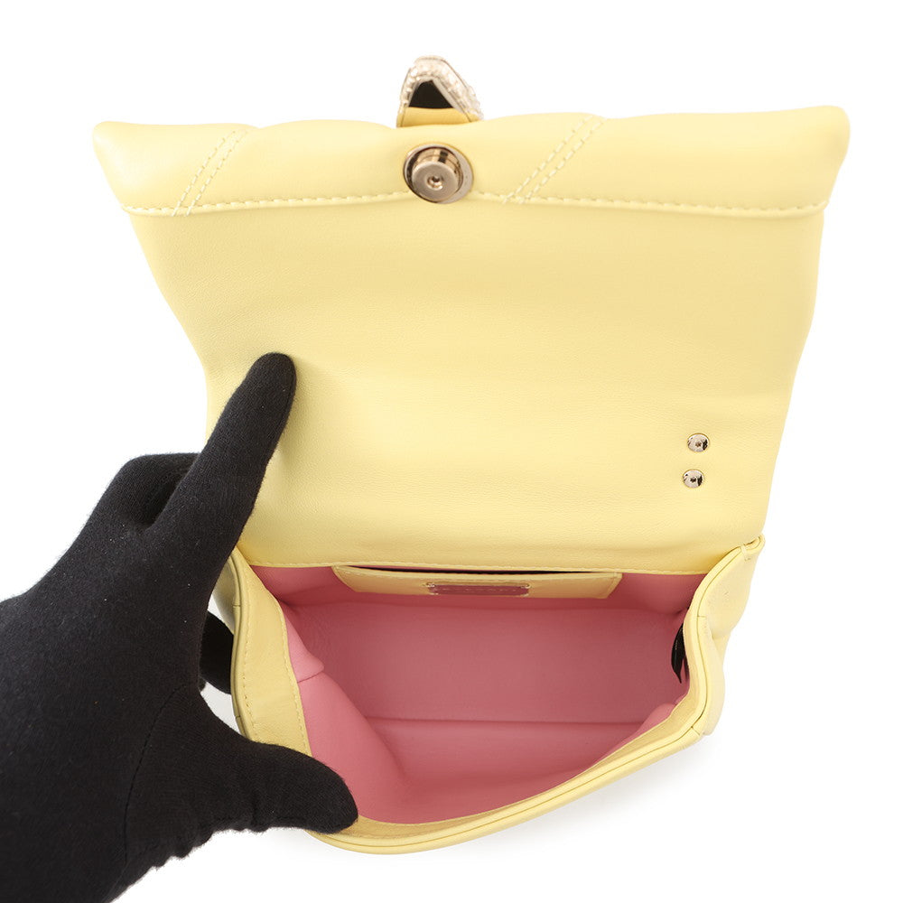 BVLGARI Serpenti Cabochon Shoulder Bag Yellow291086 Calf Leather Size Mini