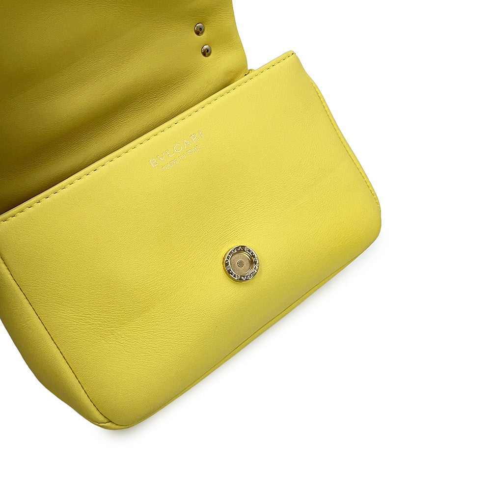 BVLGARI Serpenti Cabochon Shoulder Bag Yellow291086 Calf Leather Size Mini