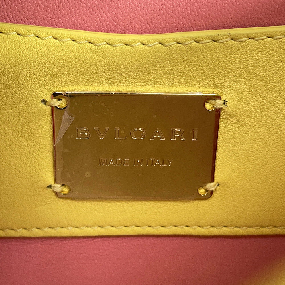 BVLGARI Serpenti Cabochon Shoulder Bag Yellow291086 Calf Leather Size Mini