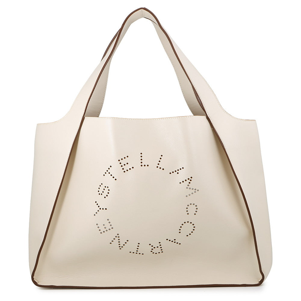Stella McCartney Perforated Logo Tote Bag White502793 W8542 9000 Leather