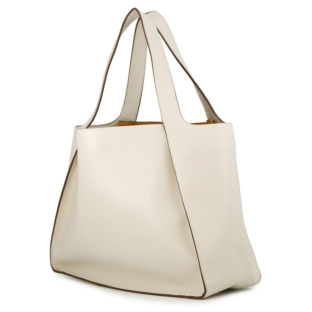 Stella McCartney Perforated Logo Tote Bag White502793 W8542 9000 Leather