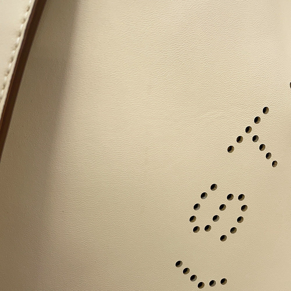 Stella McCartney Perforated Logo Tote Bag White502793 W8542 9000 Leather