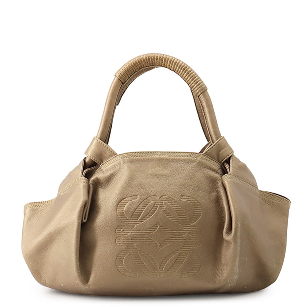 LOEWE Nappa Aire Anagram Gold Leather