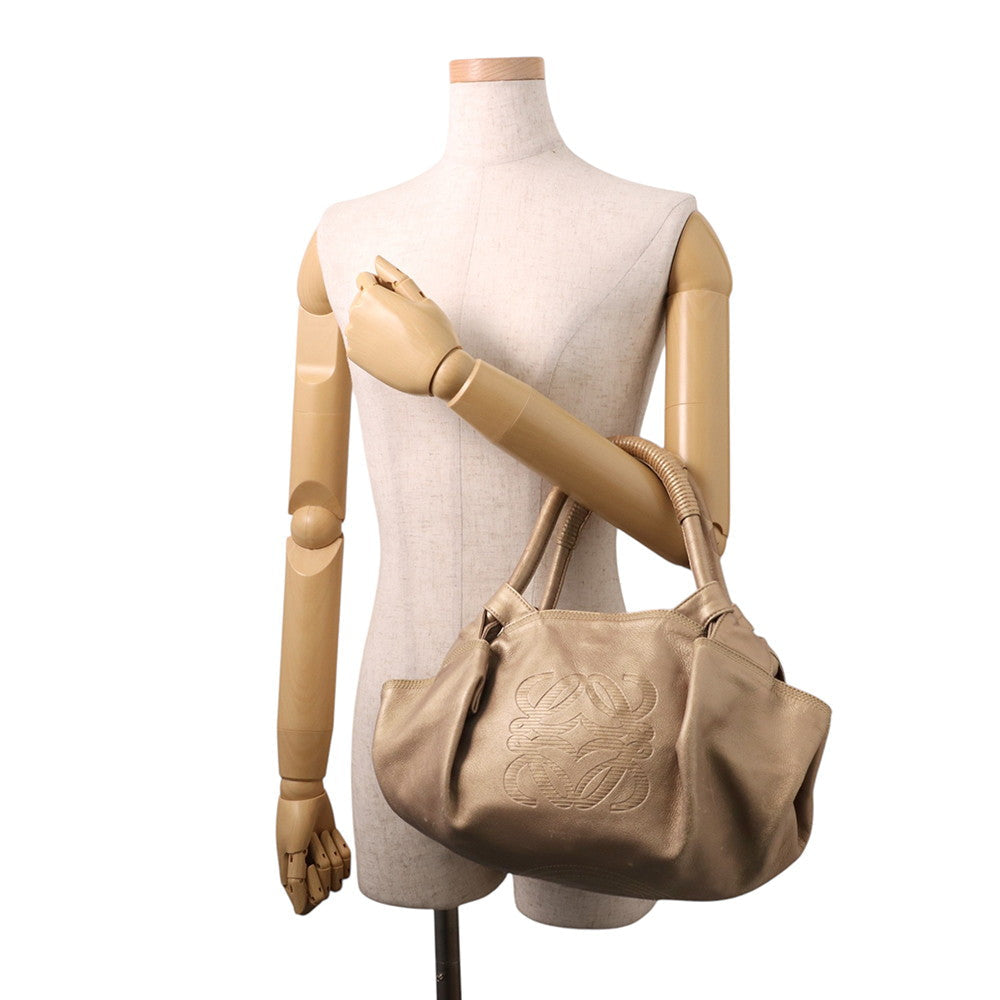 LOEWE Nappa Aire Anagram Gold Leather