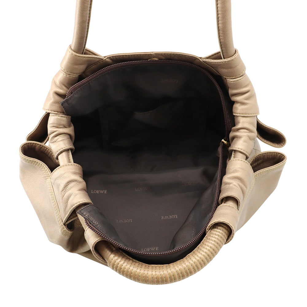 LOEWE Nappa Aire Anagram Gold Leather