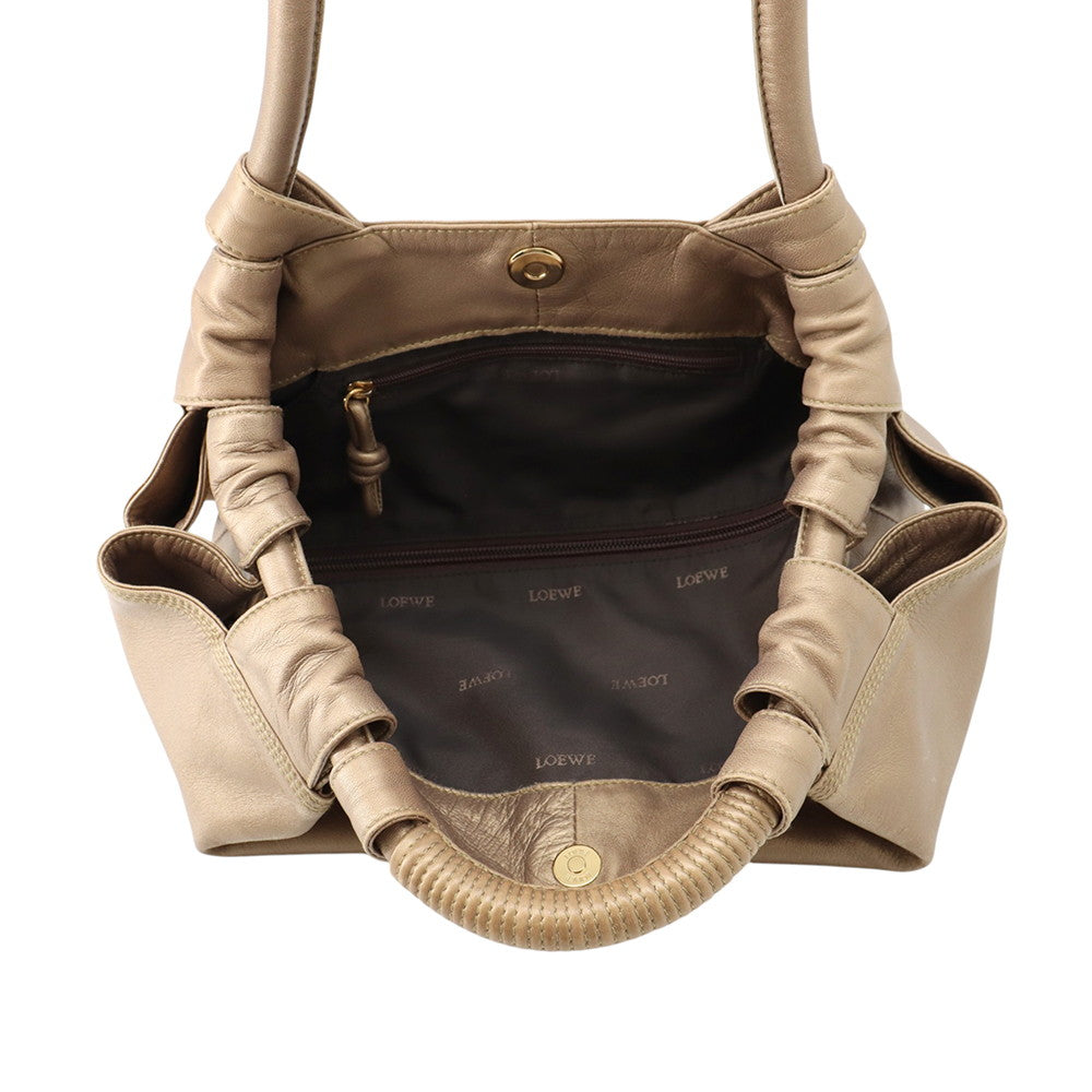 LOEWE Nappa Aire Anagram Gold Leather