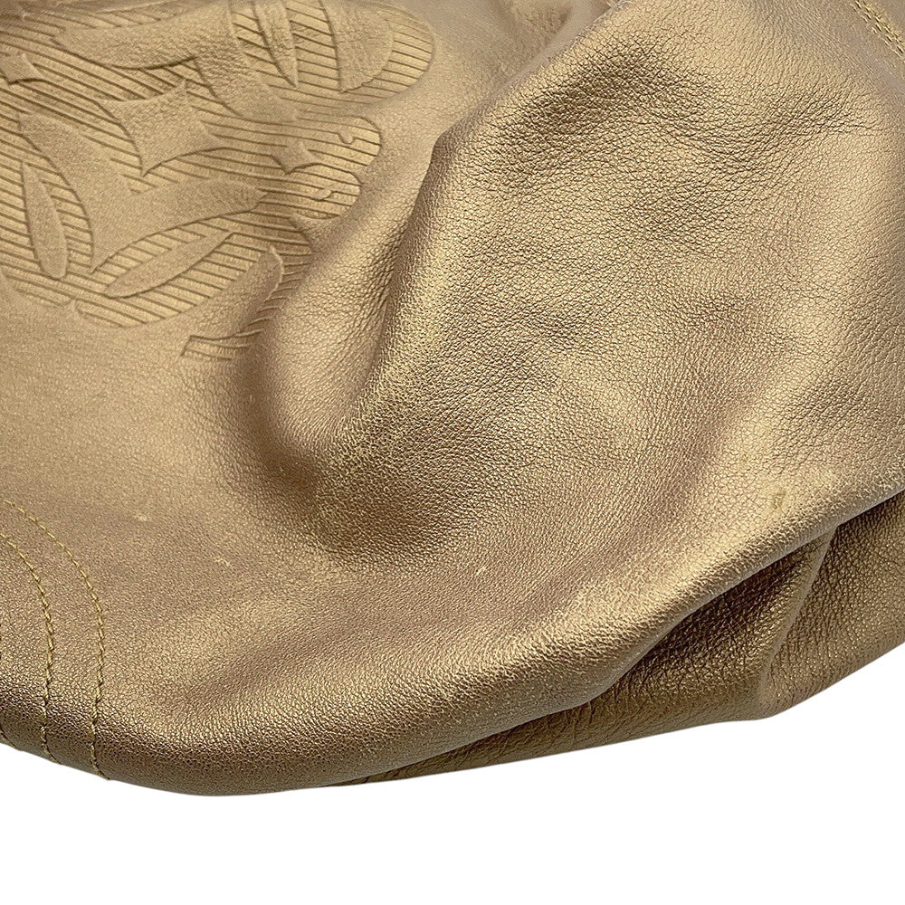 LOEWE Nappa Aire Anagram Gold Leather