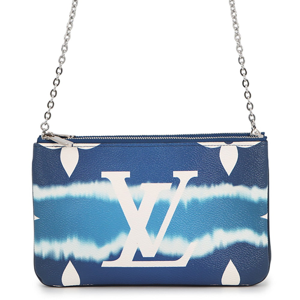LOUIS VUITTON Pochette Double Zip BlueM69124 LV Escale