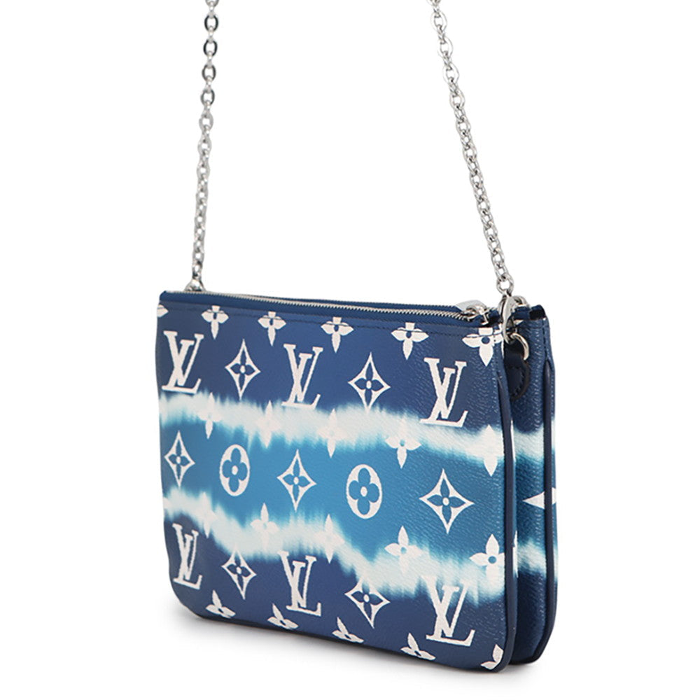 LOUIS VUITTON Pochette Double Zip BlueM69124 LV Escale