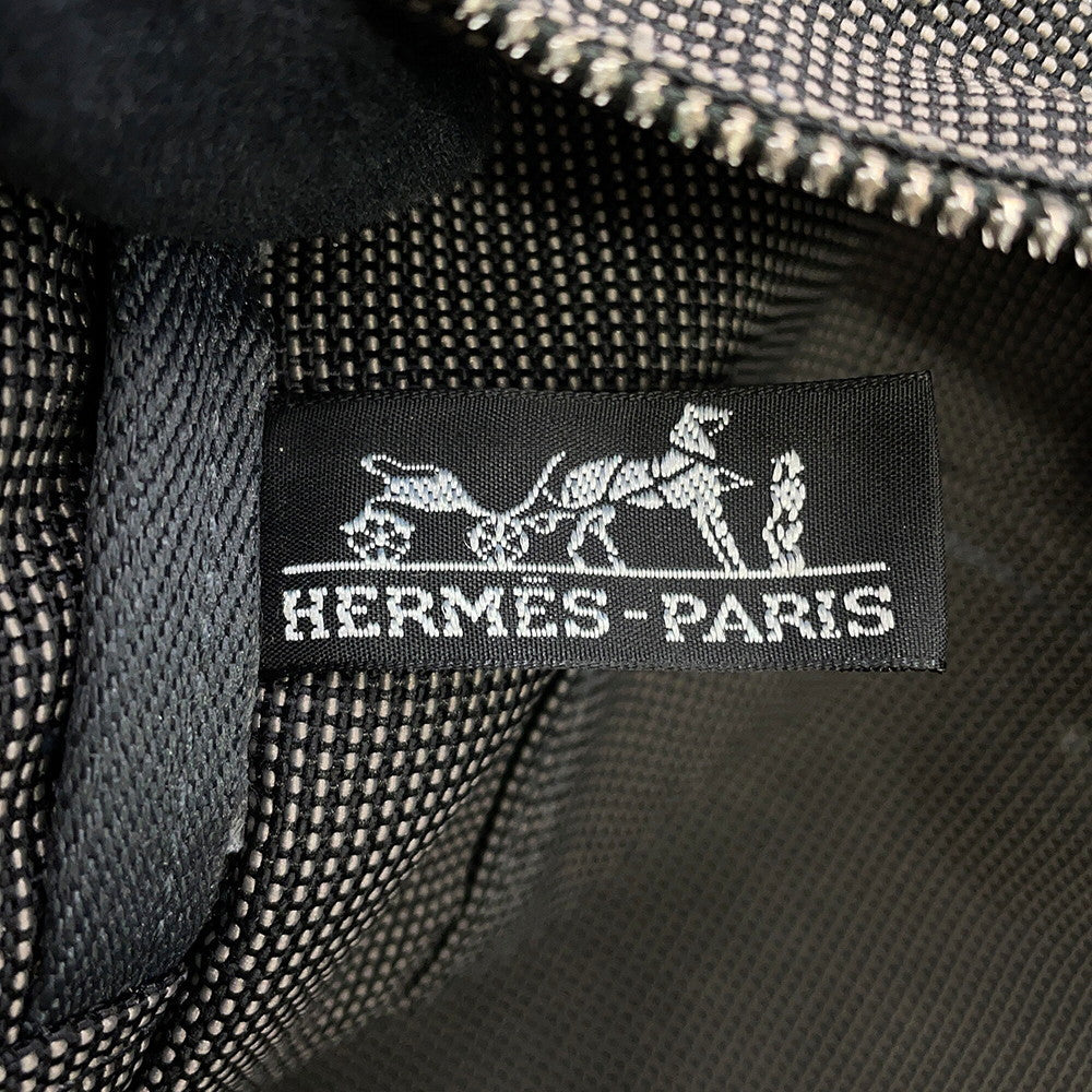 HERMES Her Line Tote Bag Gray Canvas Size MM