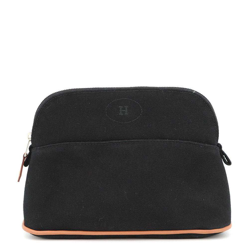 HERMES BolidePouch Black Canvas Size PM