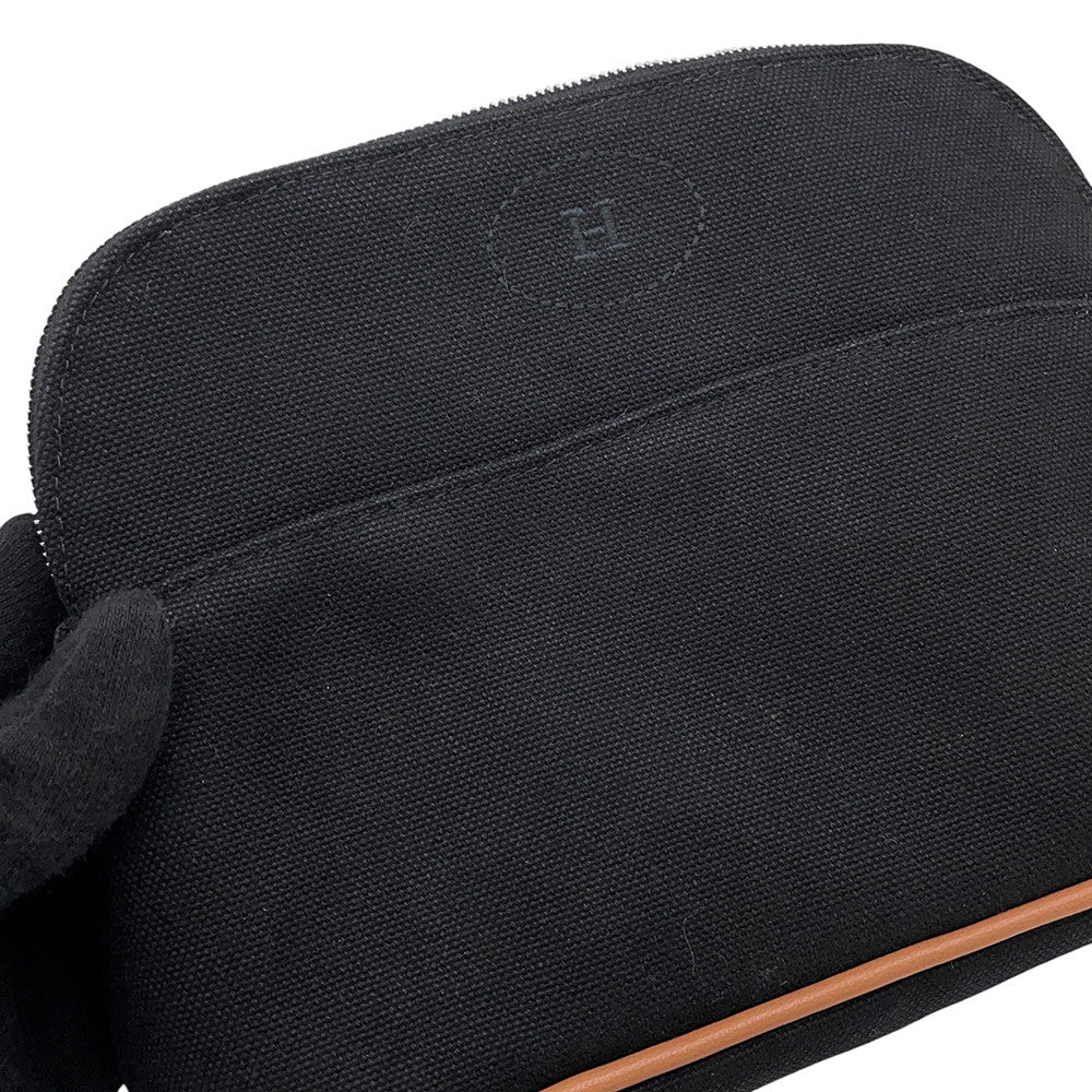 HERMES BolidePouch Black Canvas Size PM