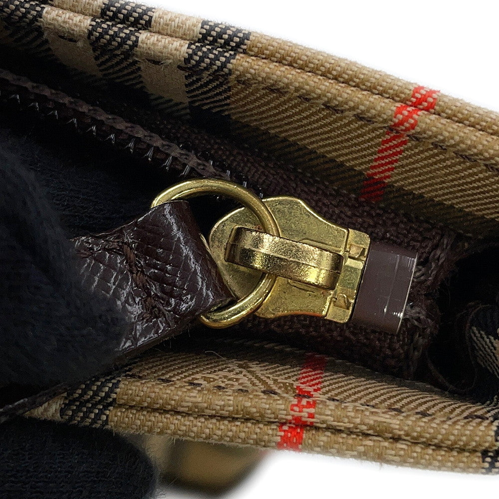 BURBERRY Nova Check Handbag Beige/Brown Canvas Leather