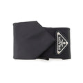 PRADA Triangle Logo Tie Black 100% recycled Polyamide