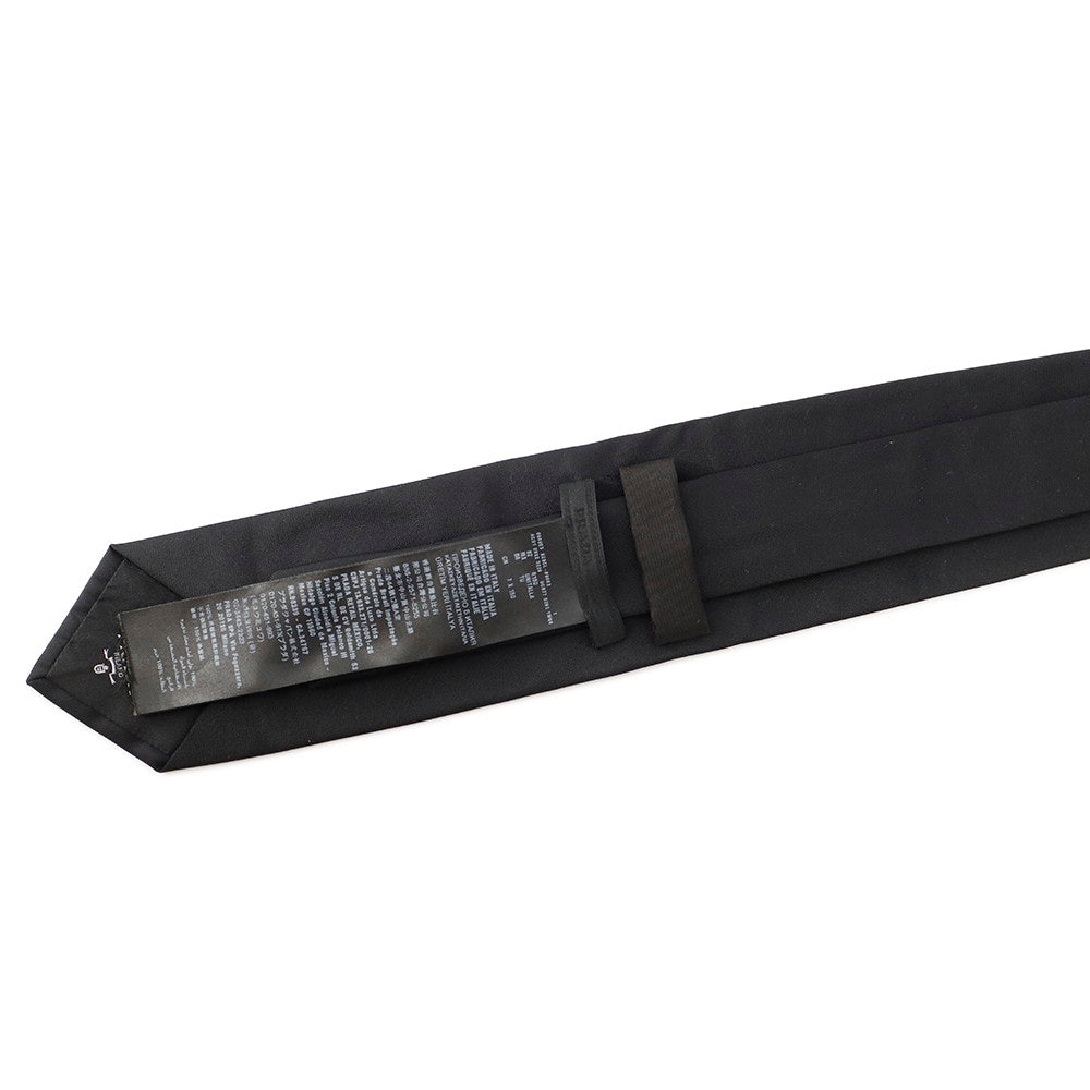 PRADA Triangle Logo Tie Black 100% recycled Polyamide