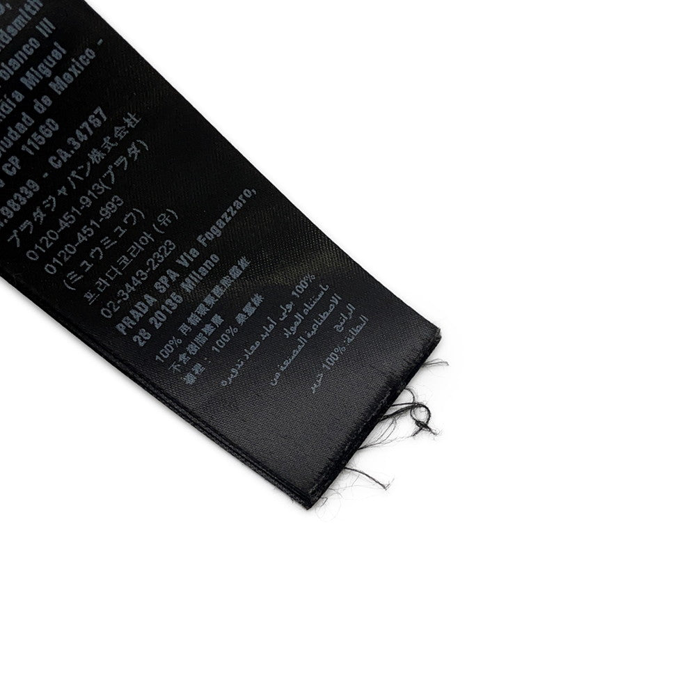 PRADA Triangle Logo Tie Black 100% recycled Polyamide
