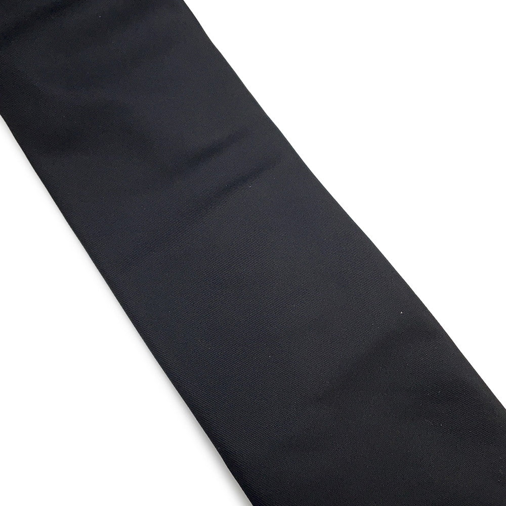 PRADA Triangle Logo Tie Black 100% recycled Polyamide