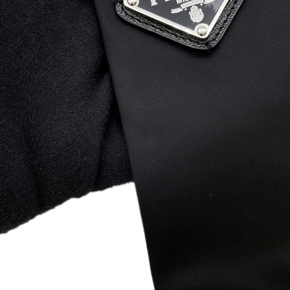 PRADA Triangle Logo Tie Black 100% recycled Polyamide