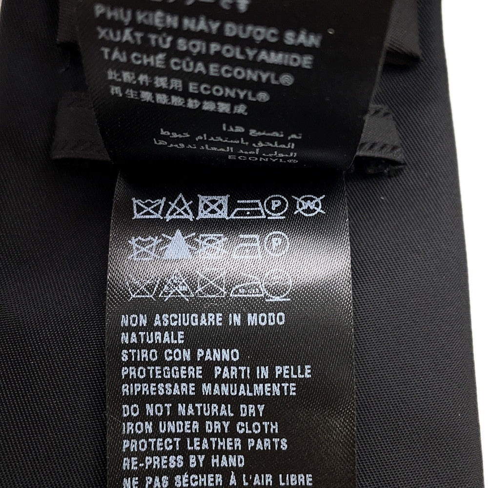 PRADA Triangle Logo Tie Black 100% recycled Polyamide