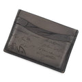 Berluti Calligraphy Card Case Gray Leather