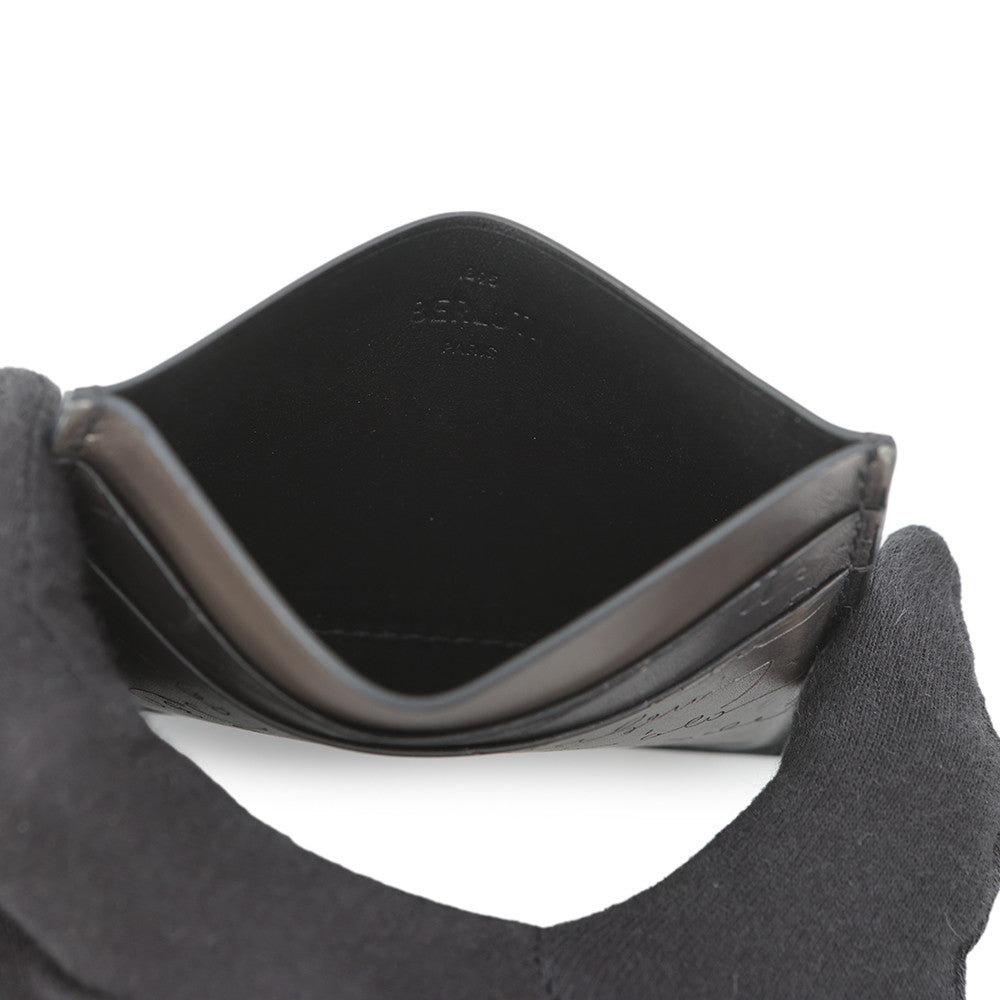 Berluti Calligraphy Card Case Gray Leather