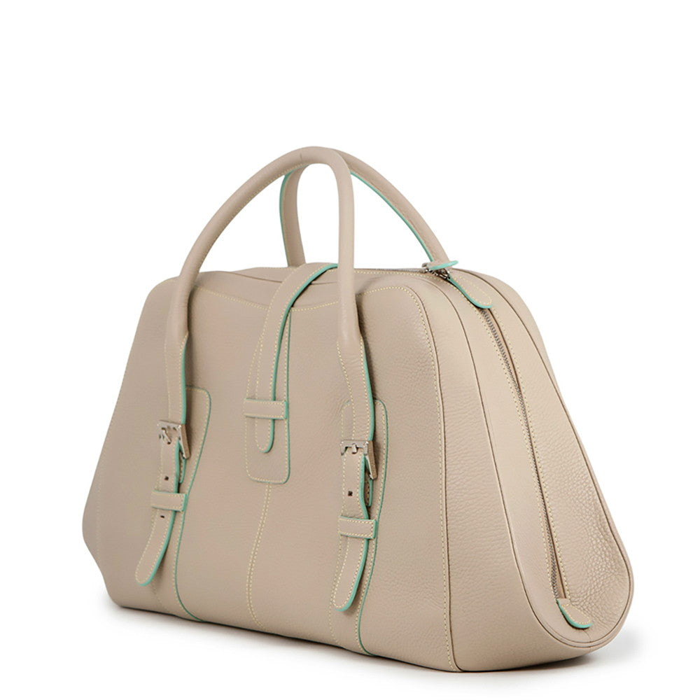 LOEWE Senda Travel Bag Beige Leather