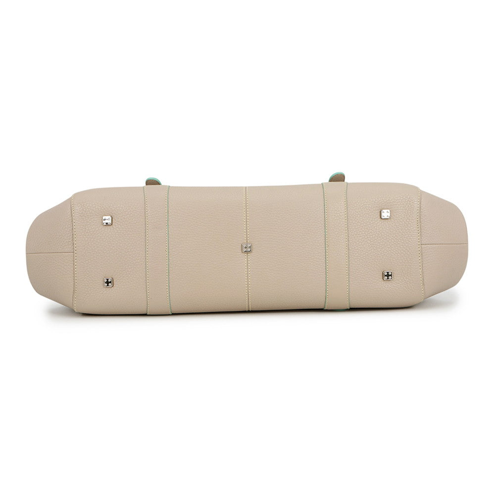 LOEWE Senda Travel Bag Beige Leather