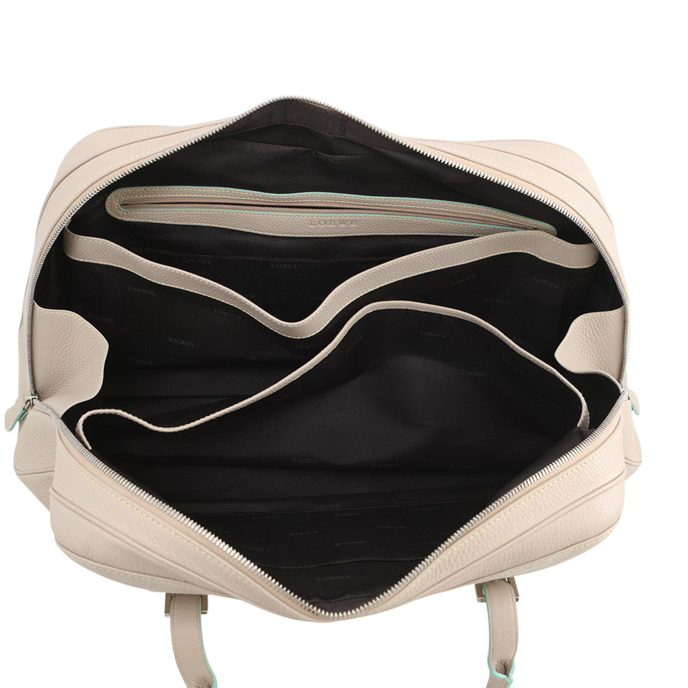 LOEWE Senda Travel Bag Beige Leather