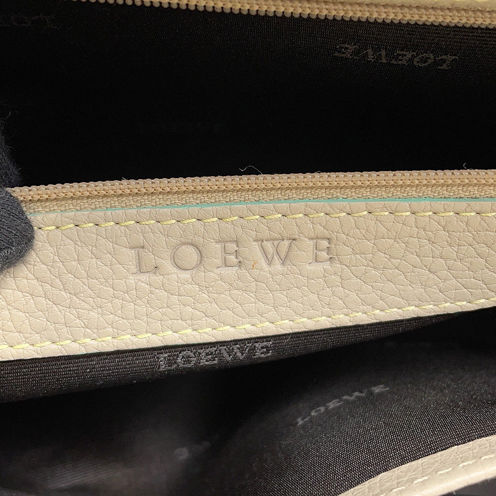 LOEWE Senda Travel Bag Beige Leather