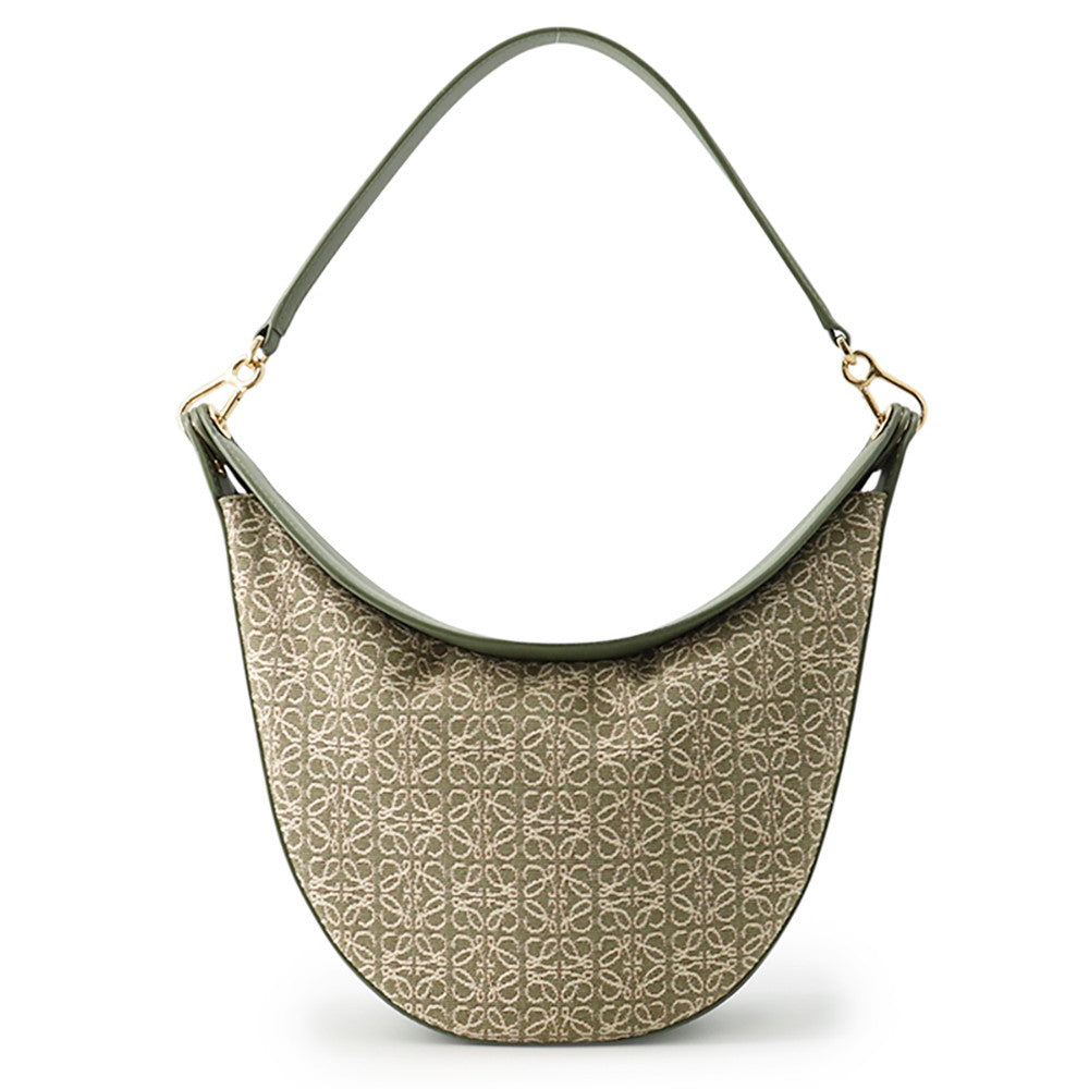 LOEWE Luna Anagram One Shoulder Bag KhakiA923PL9X01 Jacquard Leather