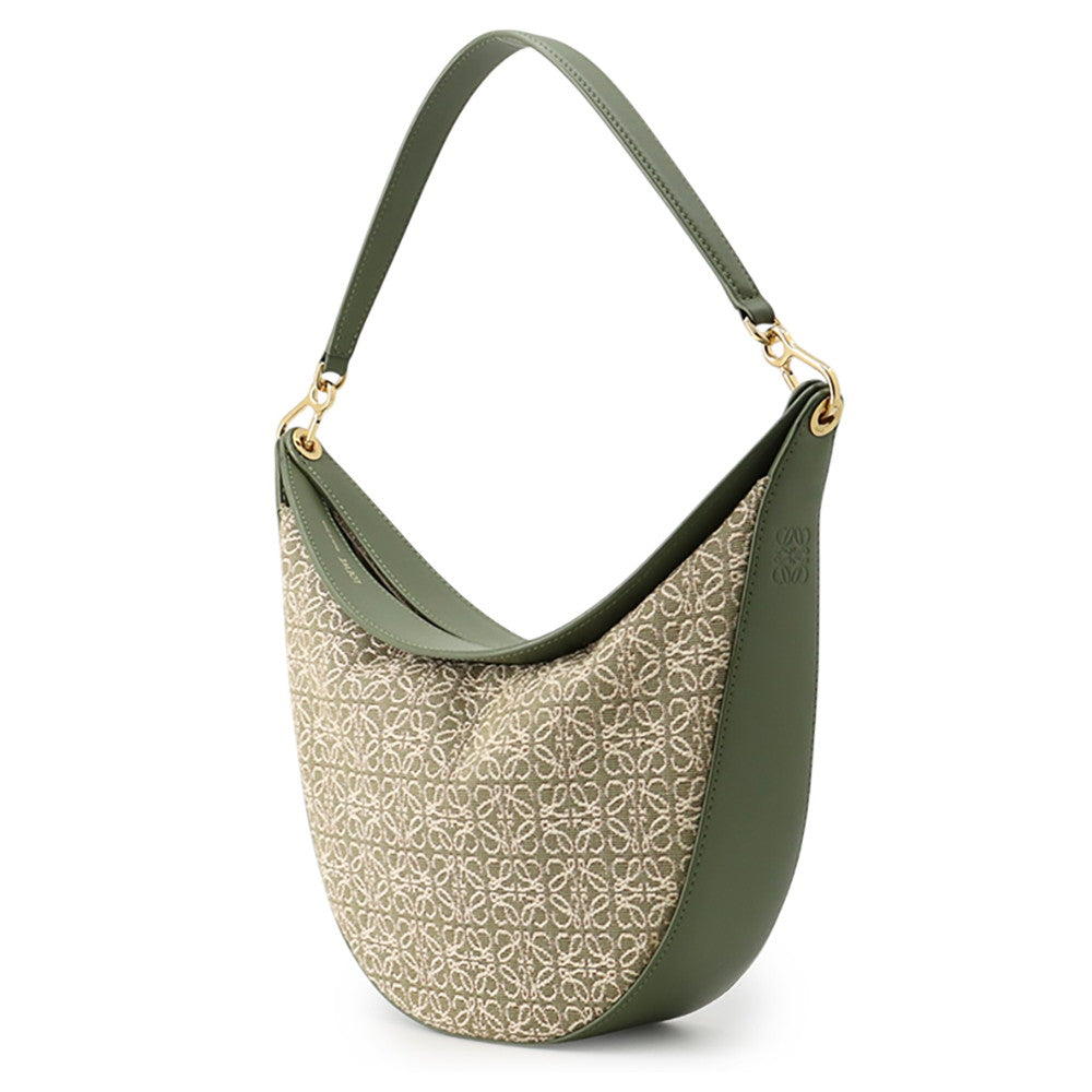 LOEWE Luna Anagram One Shoulder Bag KhakiA923PL9X01 Jacquard Leather
