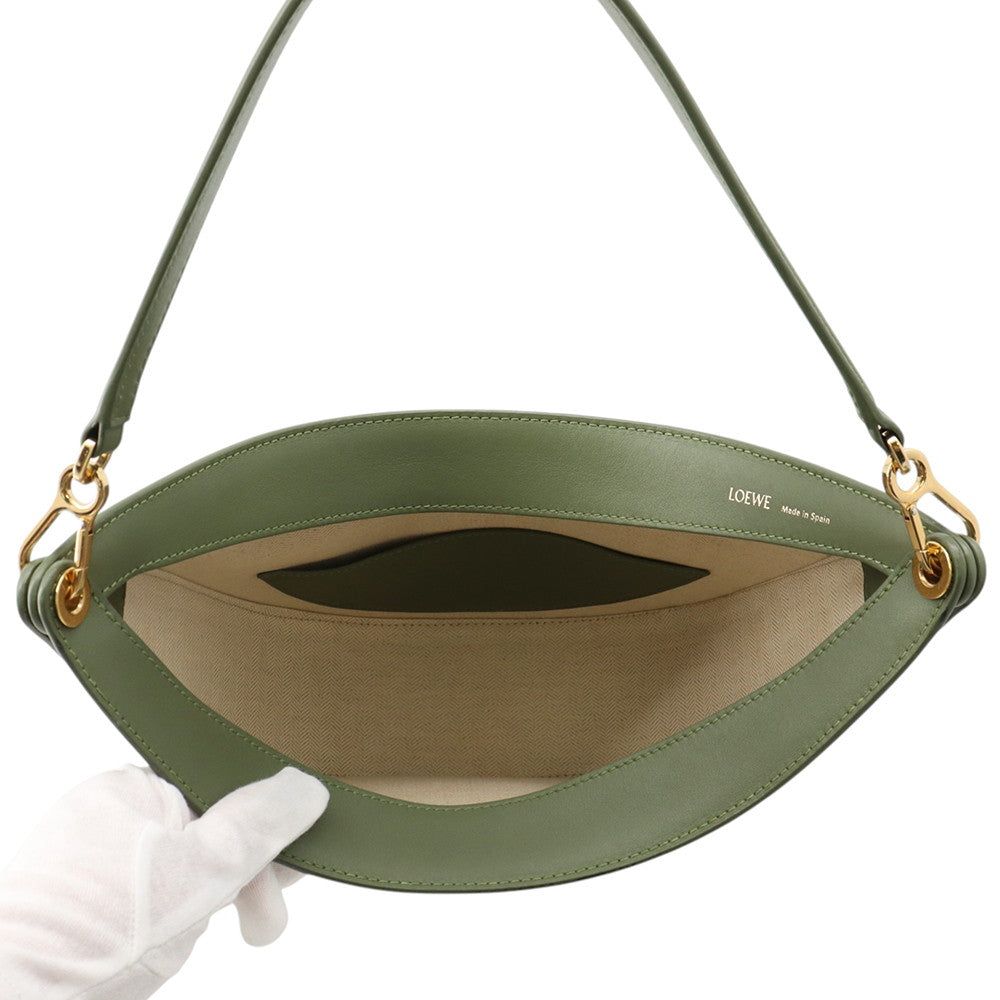 LOEWE Luna Anagram One Shoulder Bag KhakiA923PL9X01 Jacquard Leather