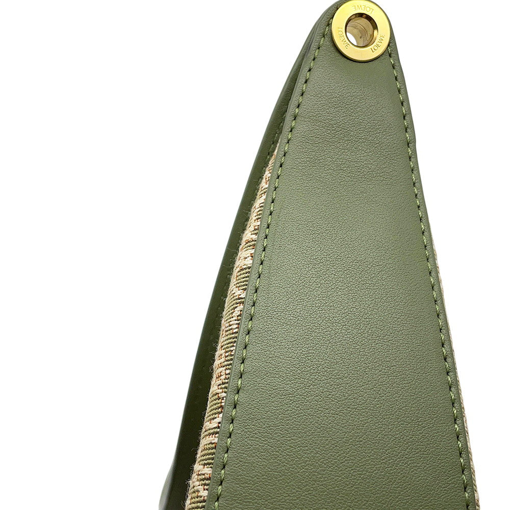 LOEWE Luna Anagram One Shoulder Bag KhakiA923PL9X01 Jacquard Leather