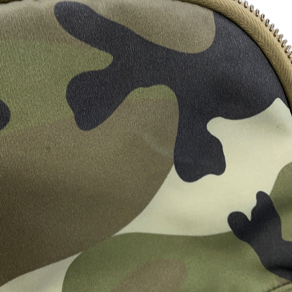 Valentino Garavani Rock Studded Camouflage Backpack Khaki Nylon